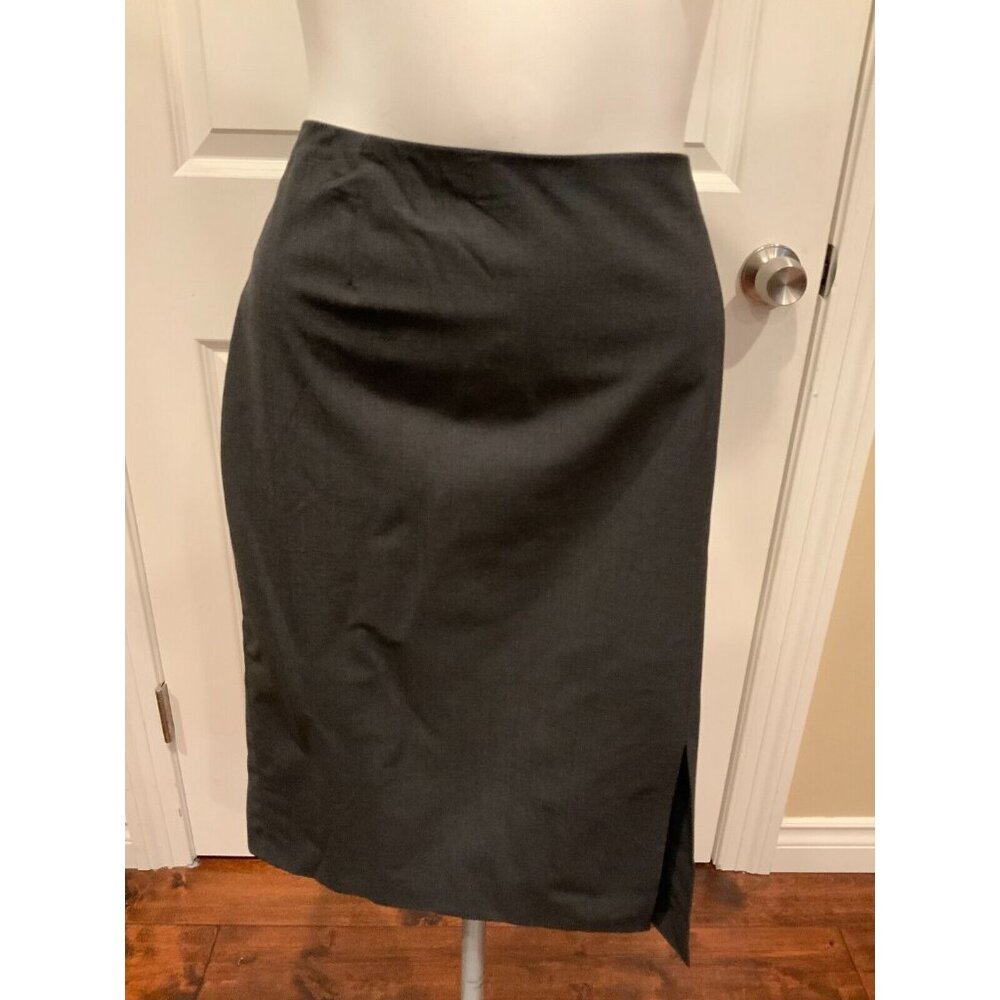 Escada Charcoal Gray Wool Pencil Skirt, Size 6 (US) 38 (EU)